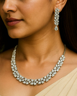 Kritika Necklace Set - AD Necklace Set | Main Product View | Buy Online India | Zevarly