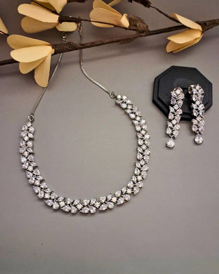 Kritika Necklace Set - AD Necklace Set | Full Set View | Buy Online India | Zevarly