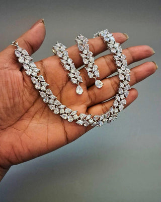 Kritika Necklace Set - AD Necklace Set | Full Set View | Buy Online India | Zevarly