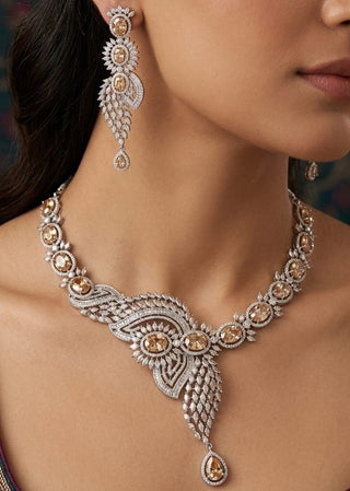 Kshiti AD Necklace Set - AD Necklace Set | Main Product View | Buy Online India | Zevarly
