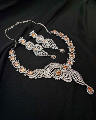 Kshiti AD Necklace Set - AD Necklace Set | Full Set View | Buy Online India | Zevarly