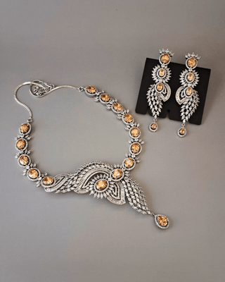 Kshiti AD Necklace Set - AD Necklace Set | Full Set View | Buy Online India | Zevarly
