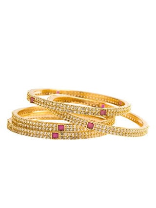 Lavina Gold Shine Kada - AD Bangles | Main Product View | Buy Online India | Zevarly