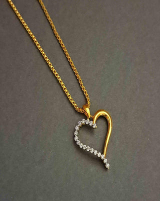 Laxmi Locket With Chain - AD Pendant Set | Side Angle View | Buy Online India | Zevarly