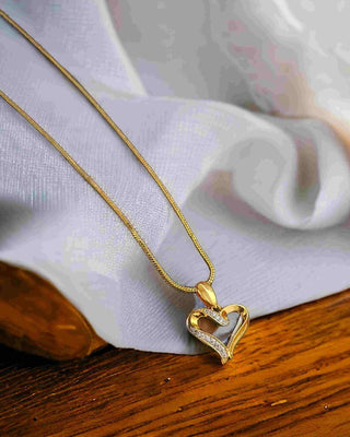 Lovely Locket with Chain - AD Pendant Set | Main Product View | Buy Online India | Zevarly