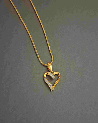 Lovely Locket with Chain - AD Pendant Set | Pendant Close-Up | Buy Online India | Zevarly