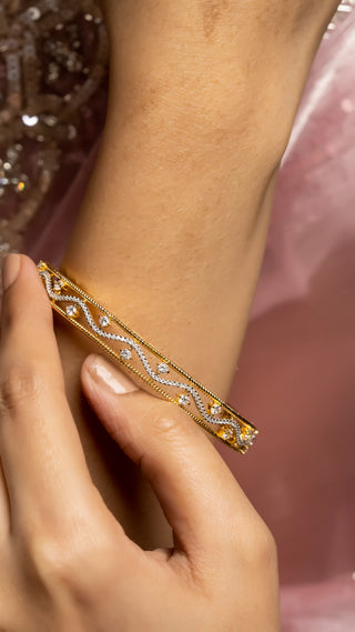 Mahika Gold-Plated Bangles - AD Bangles | Lifestyle Shot | Buy Online India | Zevarly