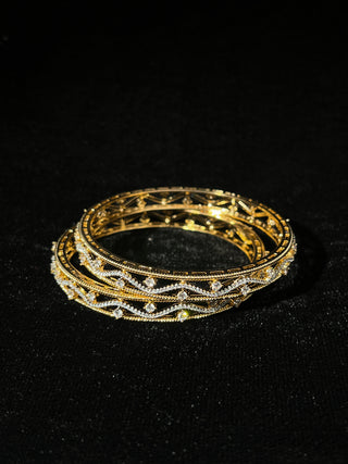 Mahika Gold-Plated Bangles - AD Bangles | Lifestyle Shot | Buy Online India | Zevarly