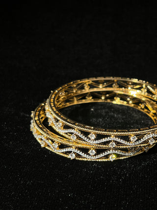 Mahika Gold-Plated Bangles - AD Bangles | Lifestyle Shot | Buy Online India | Zevarly
