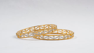 Mahika Gold-Plated Bangles - AD Bangles | Lifestyle Shot | Buy Online India | Zevarly