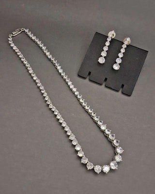 Mahira Necklace Set - AD Necklace Set | Side Angle View | Buy Online India | Zevarly