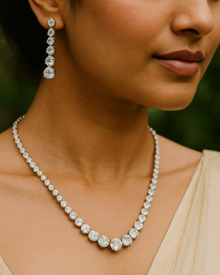 Mahira Necklace Set - AD Necklace Set | Main Product View | Buy Online India | Zevarly
