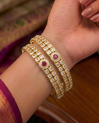 Zevarly Mandana Kundan Princess AD Bangle