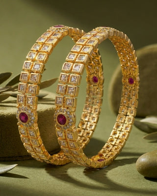 Zevarly Mandana Kundan Princess AD Bangle