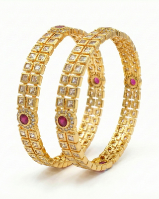 Mandana Kundan Princess AD Bangle - AD Bangles | Lifestyle Shot | Buy Online India | Zevarly_India