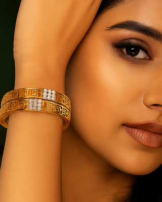 Manisha AD Bangles - AD Bangles | Side Angle View | Buy Online India | Zevarly