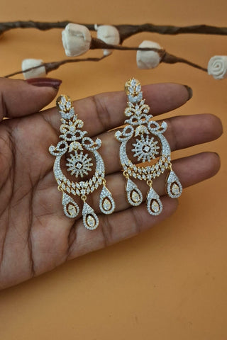 Manya incredible AD Earrings - AD Earrings | Side Profile View | Buy Online India | Zevarly