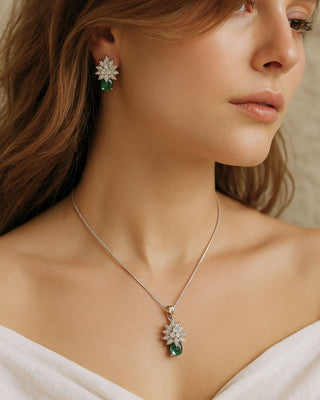 Megha AD Pendant Set GJ - AD Pendant Set | Main Product View | Buy Online India | Zevarly