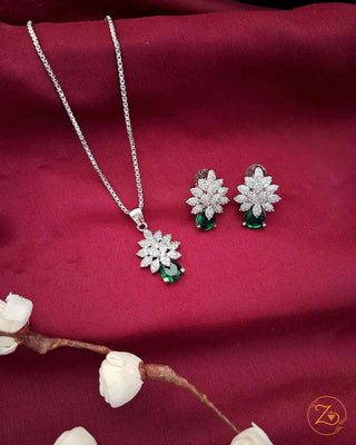 Megha AD Pendant Set GJ - AD Pendant Set | Full Set View | Buy Online India | Zevarly