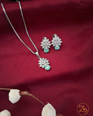 Megha AD Pendant Set GJ - AD Pendant Set | Full Set View | Buy Online India | Zevarly