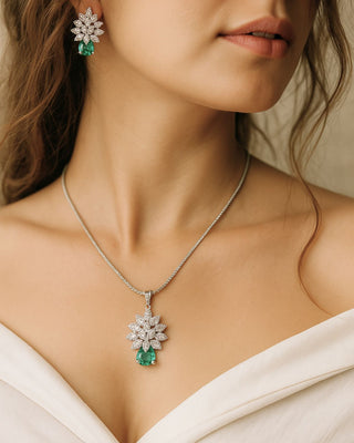 Megha AD Pendant Set GJ - AD Pendant Set | Full Set View | Buy Online India | Zevarly