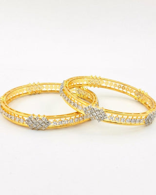 Megha American Diamond Bangles - AD Bangles | Side Angle View | Buy Online India | Zevarly