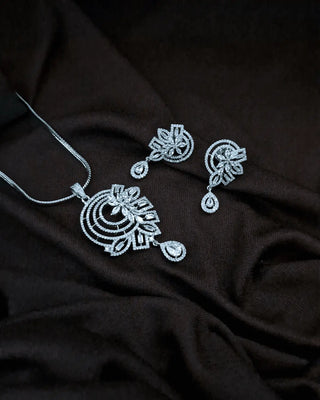 Zevarly Jennifer Silver Pendant Set