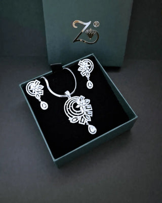 Zevarly Jennifer Silver Pendant Set