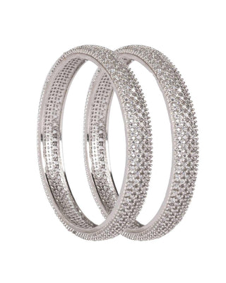 Miley Cubic Zirconia Bangles - AD Bangles | Side Angle View | Buy Online India | Zevarly