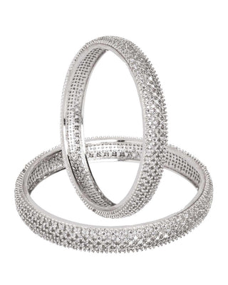 Miley Cubic Zirconia Bangles - AD Bangles | Side Angle View | Buy Online India | Zevarly