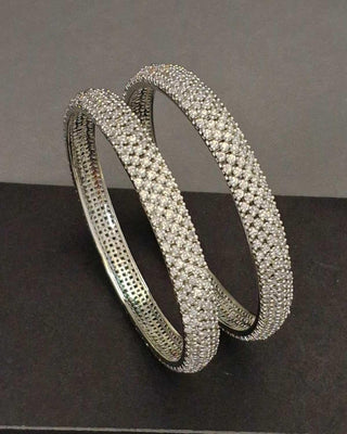 Miley Cubic Zirconia Bangles - AD Bangles | Main Product View | Buy Online India | Zevarly