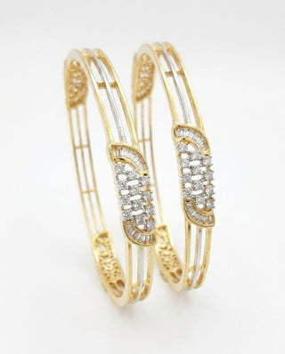 Modern American Diamond Bangles - AD Bangles | Side Angle View | Buy Online India | Zevarly