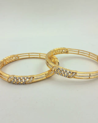 Modern American Diamond Bangles - AD Bangles | Side Angle View | Buy Online India | Zevarly