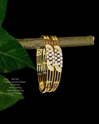Modern American Diamond Bangles - AD Bangles | Side Angle View | Buy Online India | Zevarly