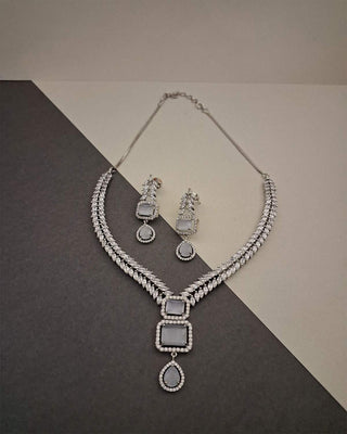 Zevarly Nina American Diamond Necklace Set