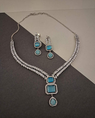 Zevarly Nina American Diamond Necklace Set