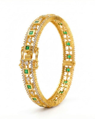 Nayra Elegant CZ Bangles - AD Bangles | Side Angle View | Buy Online India | Zevarly