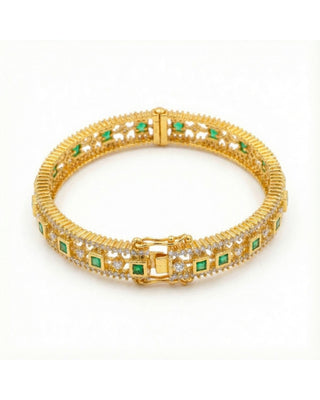 Nayra Elegant CZ Bangles - AD Bangles | Side Angle View | Buy Online India | Zevarly