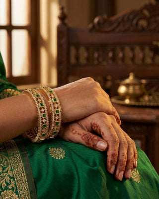 Nayra Elegant CZ Bangles - AD Bangles | Main Product View | Buy Online India | Zevarly