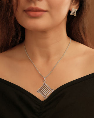 Nayra Pendant Set - AD Pendant Set | Main Product View | Buy Online India | Zevarly