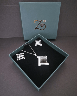 Nayra Pendant Set - AD Pendant Set | Full Set View | Buy Online India | Zevarly