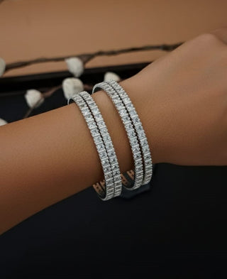Nikita Princess CZ 4 pcs Bangles Set - AD Bangles | Main Product View | Buy Online India | Zevarly