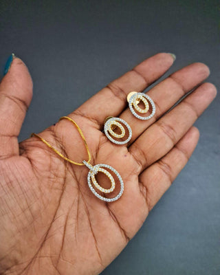 Nisha Moon Pendant - AD Pendant Set | Pendant Close-Up | Buy Online India | Zevarly