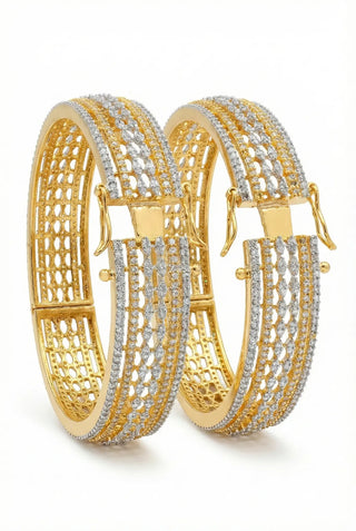 Broad Wedding Wear Openable Two Tone Kada - Nitya