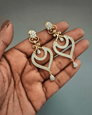 Nivisha Ad Earrings - AD Earrings | Earring Pair Close-Up | Buy Online India | Zevarly
