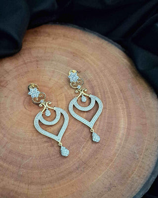 Nivisha Ad Earrings - AD Earrings | Side Profile View | Buy Online India | Zevarly