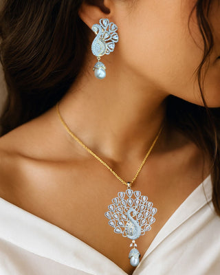 Ocean Wave Pendant Set - AD Pendant Set | Main Product View | Buy Online India | Zevarly