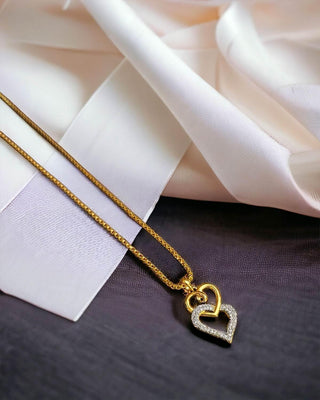 Pendant with Chain - AD Pendant Set | Model Wearing View | Buy Online India | Zevarly