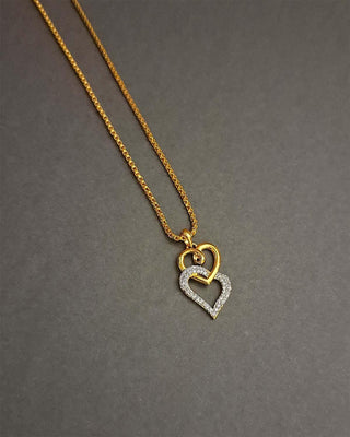 Pendant with Chain - AD Pendant Set | Model Wearing View | Buy Online India | Zevarly