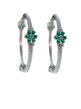 Zevarly Griti Charming Silver Plated Bangles